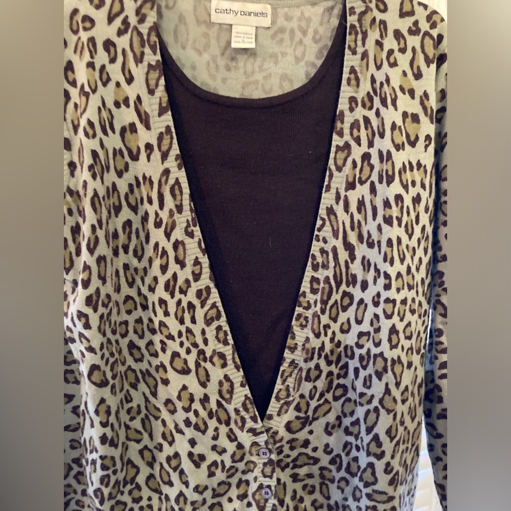 Ladies Size Large Cathy Daniel’s Leopard Blouse